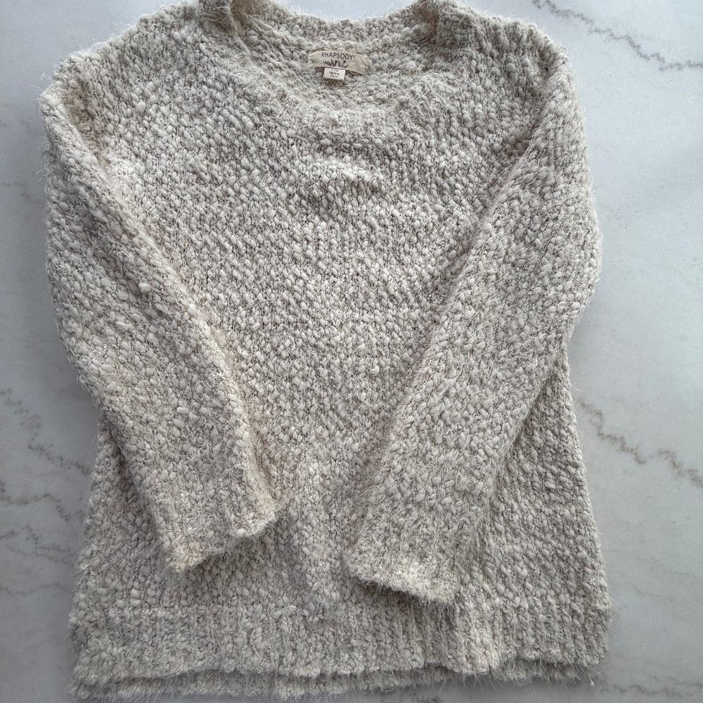Rhapsody Cream Sweater  Women's Size L